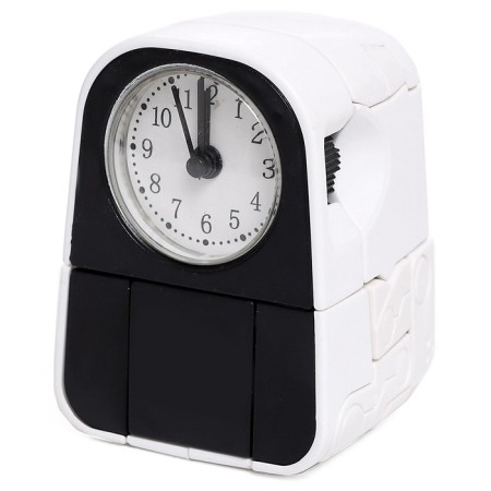 Robot hours “Puppy”, transformed into the alarm, works from batteries, white color-4