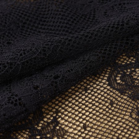Lace elastic fabric, 190 mm × 2.7 ± 0.5 m, black color-1