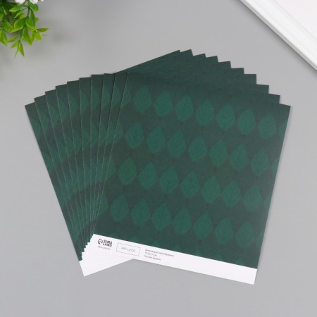Scrapbooking paper "Leaflets" density 180 grams set 10 pcs 15.5x17 cm-1