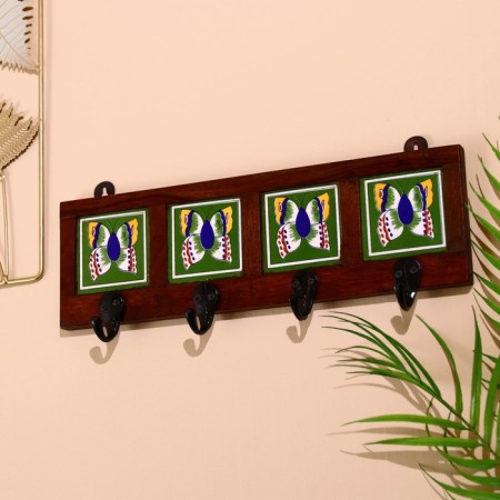 Вешалка "Караван"бабочки, 22*4*12см, дерево, 4 крючка цвет микс-1