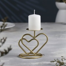 Valentine 3 candlestick for one candle, 10x10.7 cm, gold