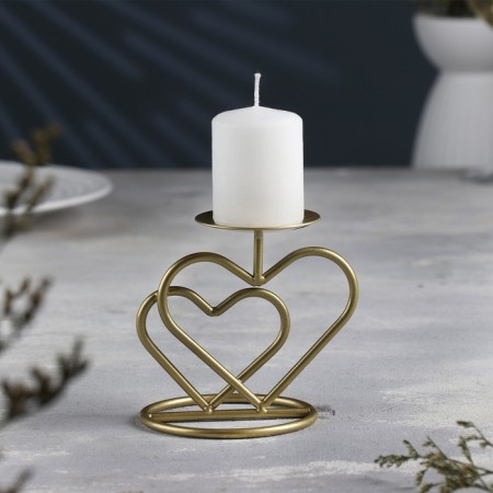 Valentine 3 candlestick for one candle, 10x10.7 cm, gold