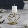 Valentine 3 candlestick for one candle, 10x10.7 cm, gold