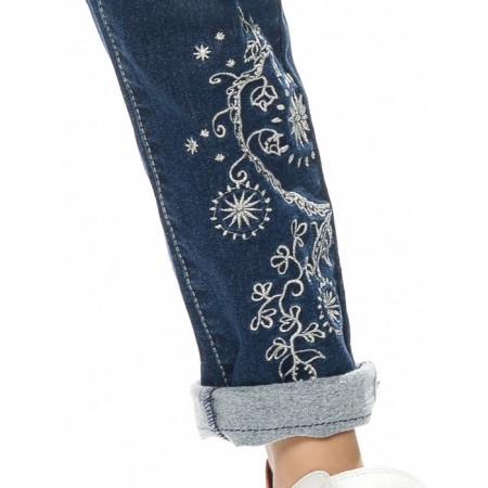 Pants for girls, height 116 cm, dark blue color-4