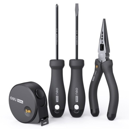 Deli manual tool "Home Series Black", CRV, 4 items