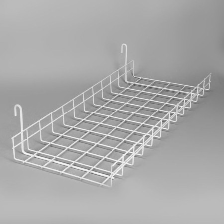 Straight shelf on a grid, 600 × 250 × 50 mm, white color