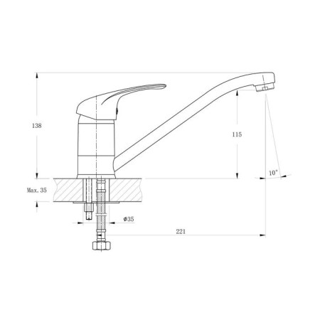 Kitchen mixer Rush Corsica CO4240-28, single-leaf, chrome-1