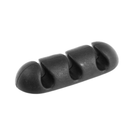 Torso wire holder, self -adhesive, 3 divisions, 5 × 2cm, black