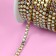 Chain with rhinestones, with holography, metal, glass, 3.5 mm, 9 ± 1 m, gold color
