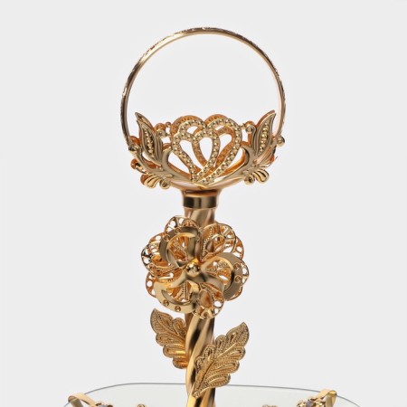 Floor - square fruit "Fenses", 2 tiers, d = 18/29 cm, height 49 cm, glass-2