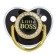 Nipple - Orthodontic dummy "Little boss", with a cap, +12 months, gold, rhinestones