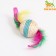 Sizaley ball with feathers "Lollipop", 5 cm, white/blue