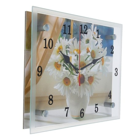 Carty clock is wall-mounted, interior "chamomiles", silent, 25 x 20 cm-1