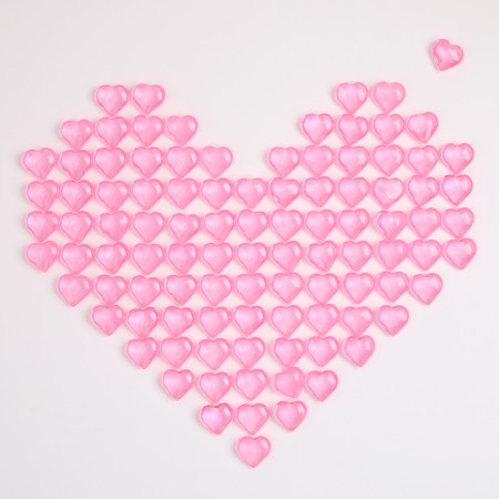Plastic sores are decorative, set of 100 pcs., Size 1 pc. - 2 × 2 cm, pink color-3