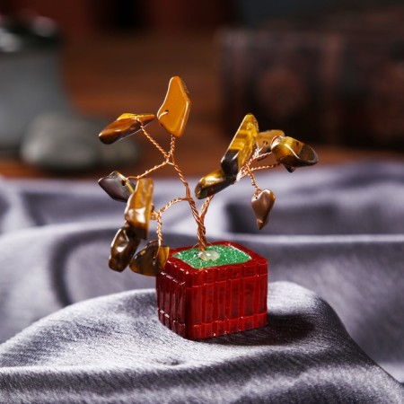 Bonsai souvenir "Cash tree with tiger crystals" 12 pcs 8x3x3.2 cm-1