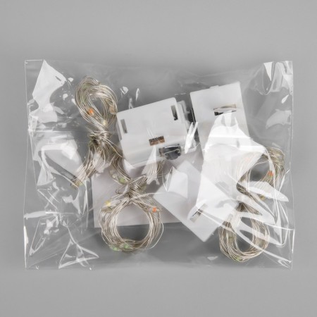 Set of garlands “Thread” 2 m Rosa, IP20, silver thread, 20 LED, glow of multi, 3 modes, AG13x3, 3 pcs.-4