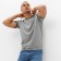 Jumper men's short sleeve Minaku Regular Fit: Color Gray Melange, Rr. 48