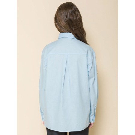 Блузка для девочек, рост 122 см, цвет голубой-2