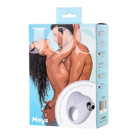 Vibro -ring for prolonging sexual intercourse Jos Moys, White, 6.7 cm-4