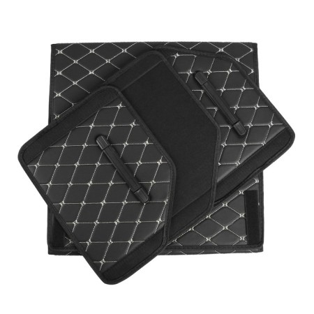 Organizer COFR in trunk, C2R HT087, 48 × 30 × 30 cm, eco -leather, black, beige line-7