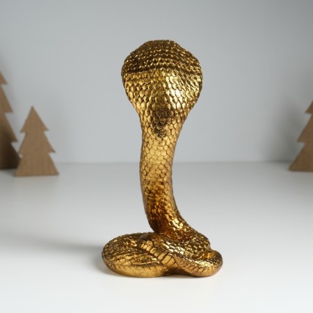 Souvenir Polystone "Egyptian cobra" gold 10.5x8.7x19 cm-3