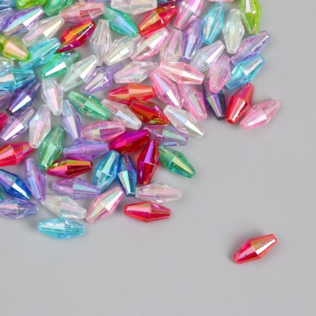 Beads for creativity Plastic "Rhombus Crystal Holography" set 20 grams mix 0.6x0.6x1.2 cm-2