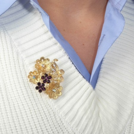 Blash "Flowers" buttercups, purple color in gold-2
