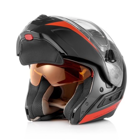 Snowmobile helmet Zox Condor Parkway, glass with electric heating, gloss, size m, red, black-10