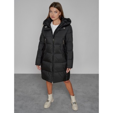 Coat insulated winter female, size 42, black color-9