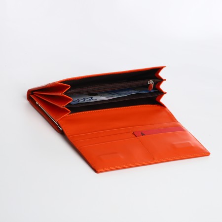 Women's wallet on a magnet, orange color-4