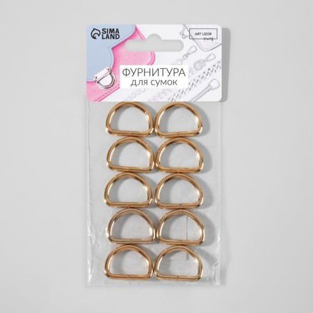Half rings for bags, d = 20 mm, thickness - 3 mm, 10 pcs, gold color-2