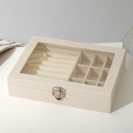 Steam for jewelry "Casket", 7 stripes, 9 cells, 20 × 15 × 4.5, beige color-2