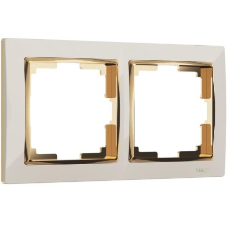 Frame for 2 posts WL03-FRAME-02-VORY-GD, color gold, ivory-1