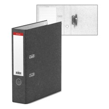 A4, 70 mm reception folder, Erichkrause Basic, collected, marble, label on the spine, gray, capacity of 450 sheets