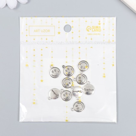Decor for creativity Metal "Smile - Smile" silver 1.5x1.2 cm-3