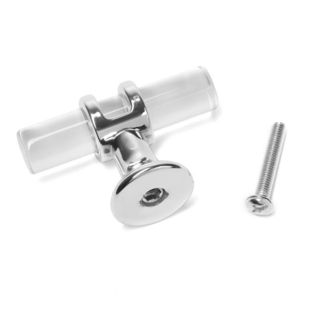 Handle button Cappio PK106, D = 12 mm, plastic, transparent/chrome color-4