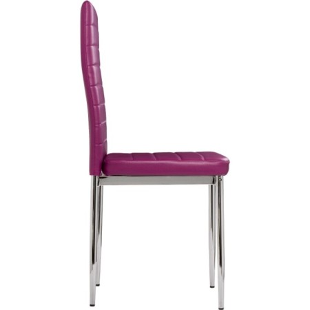 Stool on the Grass Carcass DC2-001 Metal/Ecokozha, Chrome/Violet 41x45x96 cm-1