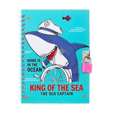 Gift notebook, 45 sheets, line, on the castle, on the crest, shark (17.8x13cm)