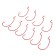 The hook KOI Super Lock Worm, size 20 Ints, Red color, offset 10 pcs.