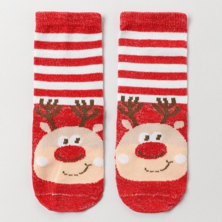 Children's socks "moose", red color, size 20-22