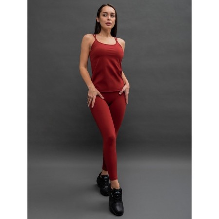 Sports women's leggings, size l, burgundy color-2