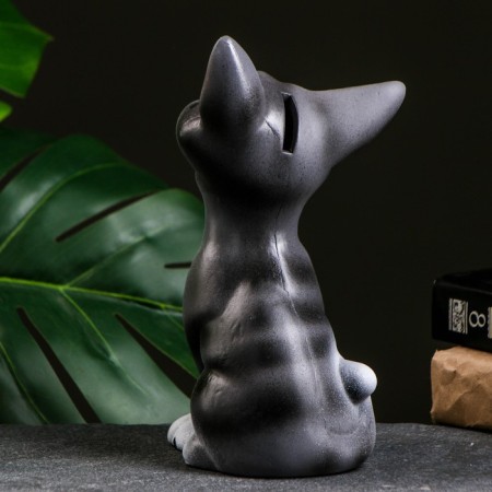 Piggy bank "Cat Oscar" Gray, 22cm-2
