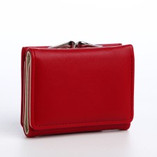 Women's wallet on the button, burgundy color