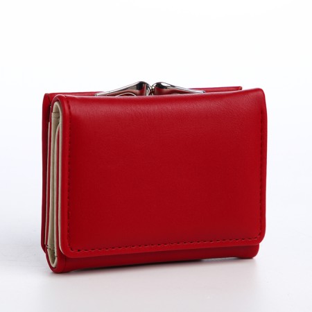 Women's wallet on the button, burgundy color
