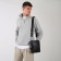 Male bag, textura over the shoulder, genuine leather, black color