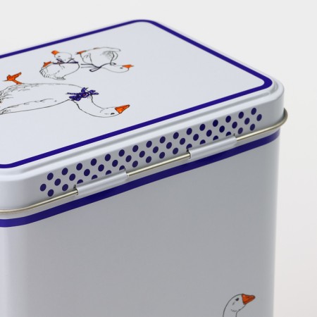 Bank for bulk products "geese", 2.7 liters, 13.5 x 9.5 x 21.5 cm, tin-7