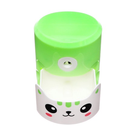 Mechanical sharpener with container, green cat-6