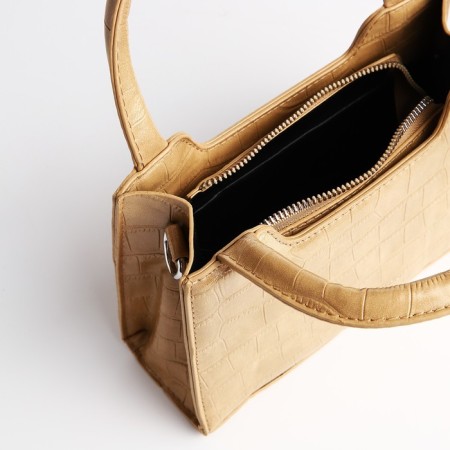 Bag Female Tout with zipper, beige color-6