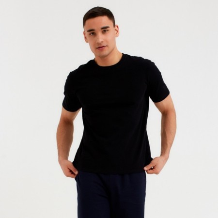 Men's T -shirt Minaku: Basic Line Man Black Color, size 52