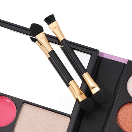 A set of decorative cosmetics (highlighter, blush, glitter, shadows, lipstick, eyebrow shadows)-5